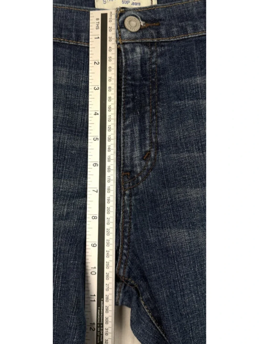 Levis 505 Womens Jeans Straight Leg Size 14 S Short Blue